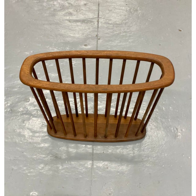 1960s Mid Century Spindled Magazine Holder Rack For Sale - Image 9 of 11