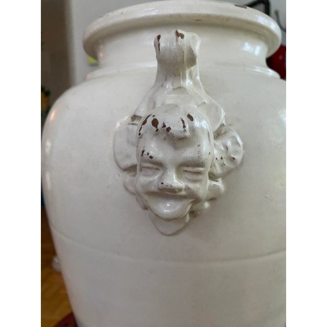 Mid 19th Century Large French Country Glazed Stoneware Oil Jar Urn For Sale - Image 4 of 9