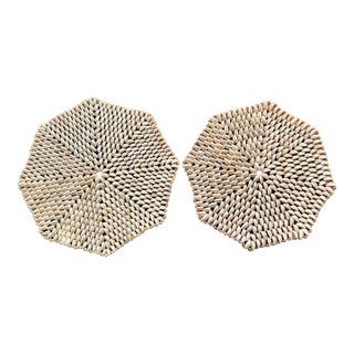 Vintage Pair of Cowrie Shell Placemats For Sale