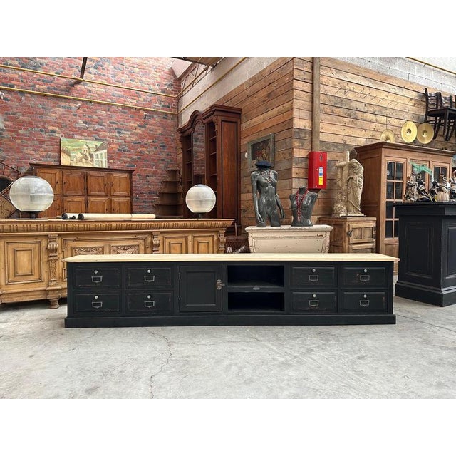 Vintage Workbench Converted Into a TV Stand For Sale - Image 4 of 15