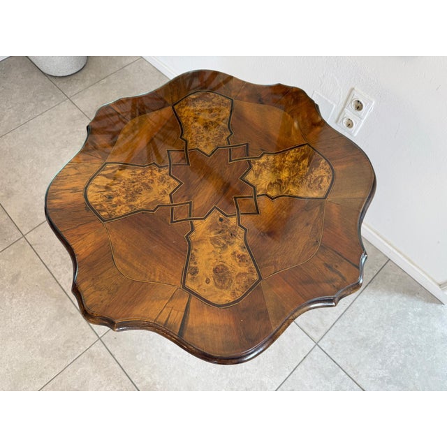 Biedermeier Table in Marquetry For Sale - Image 13 of 14