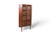 Danish Modern Rosewood Corner Unit With Fluted Glass For Sale - Image 4 of 7