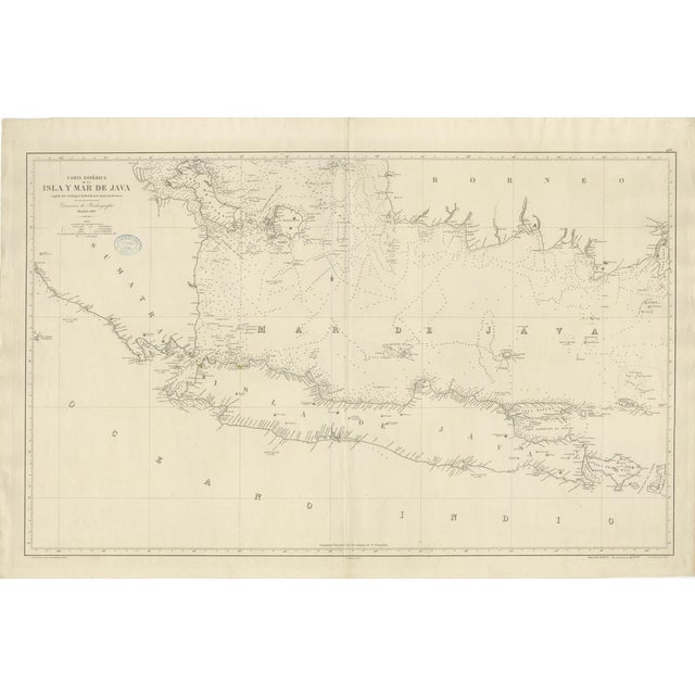 Large Chart of the Island and Sea of Java, 1863 For Sale