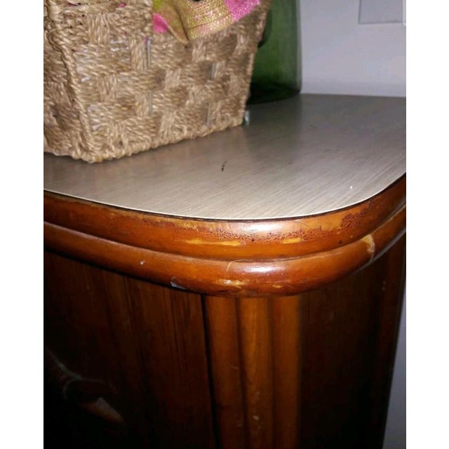 Pumpkin 1950s Heywood-Wakefield MCM Hawaiian Mobile Cocktail Bar For Sale - Image 8 of 10