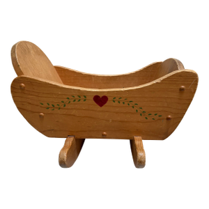 Vintage Handcrafted Wooden Decor Cradle Vessel