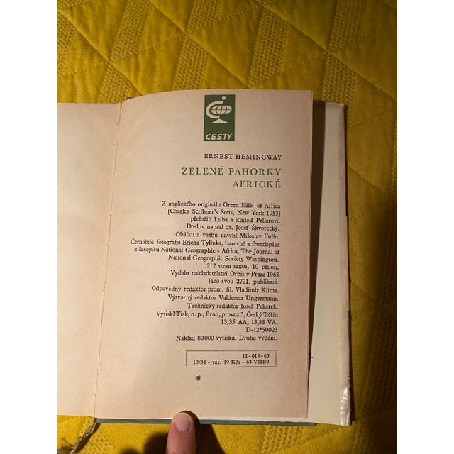 American 1960s Ernest Hemingway’s Green Hills of Africa in Czech For Sale - Image 3 of 8