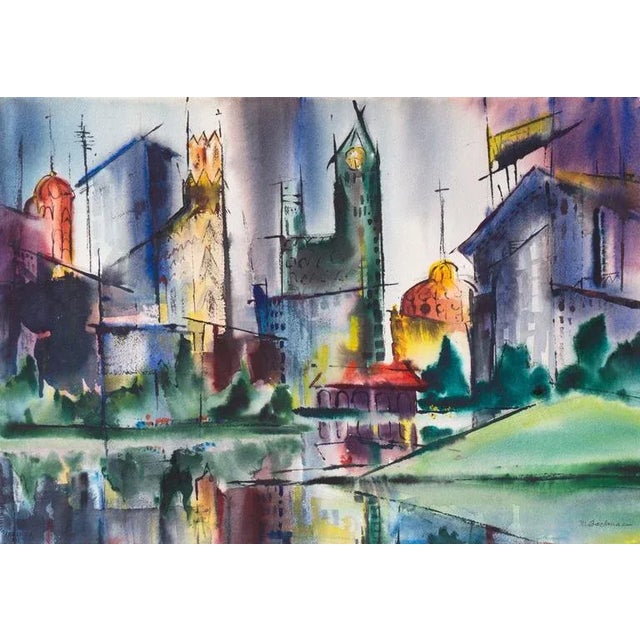 'Lakeshore, Chicago' by Muriel Backman, 1965; California Post-Impressionist, Crocker Art Museum For Sale - Image 10 of 10