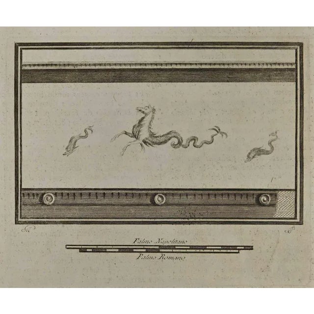 Ancient roman scene from the series "antiquities of herculaneum", is an etching on paper realized by carlo oratj in the...