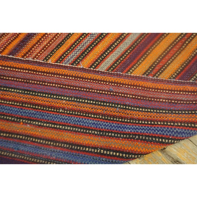 1950s Geometric Mid Century Vintage Turkish Decorative Kilim Handwoven Rug For Sale - Image 4 of 6