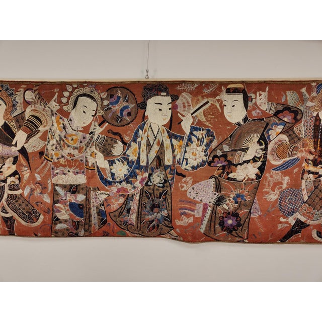 Chinese Tapestry Embroidered in Silk, 1890-1910 For Sale - Image 3 of 18