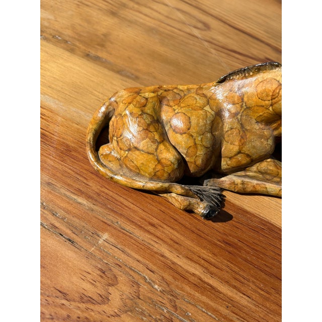 1950s Small Faux Painted Iron Giraffe Sculpture For Sale - Image 5 of 12