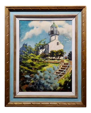 Mary Alice Buaas -Historic Cabrillo Lighthouse-Oil Painting