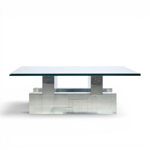 Paul Evans Cityscape Mid Century Chrome and Stainless Steel Coffee Table For Sale In Chicago - Image 6 of 7