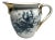 Antique Blue Floral Transferware Pitcher - Gold Gilt Accents c. 1904 For Sale