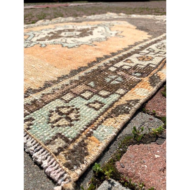 1970s Turkish Medallion Hand Knotted Rug For Sale - Image 10 of 11