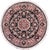 Textile Art Nouveau 1990's Medallion Pak-Persian Black/Pink Wool Round Rug- 5'11'' X 6'2'' For Sale - Image 7 of 9