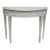 Late 19th Century Louis XVI Ornately Carved Wood Demi-Lune With White Gesso Finish For Sale