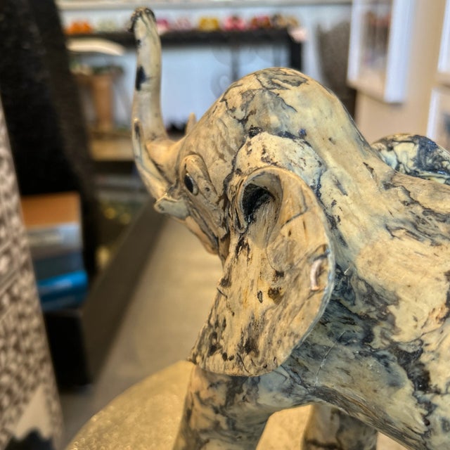 Carved Resin Elephant Sculpture For Sale In Miami - Image 6 of 12