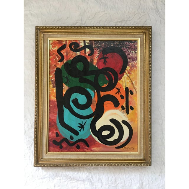 Mirovian Style 1976 Painting by Peter Keil - Framed For Sale - Image 6 of 6