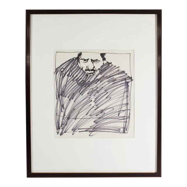 Abstract Marker Portrait Drawing by James L. Bruch For Sale