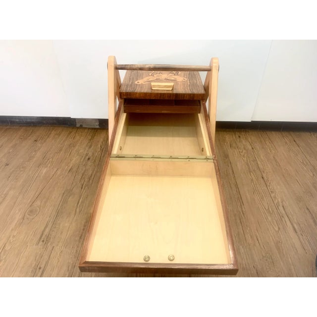 Mid-Century Marquetry Sewing Table For Sale - Image 10 of 12
