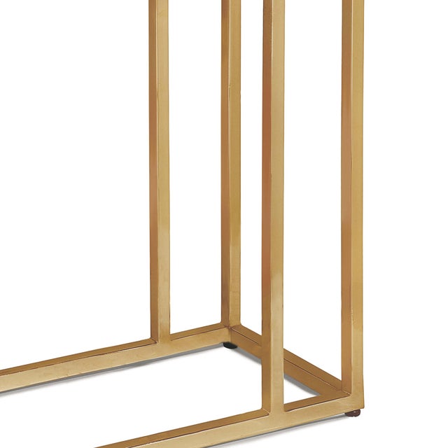 Regina Andrew Echelon Sofa Hugger Table in Natural Brass For Sale - Image 4 of 5