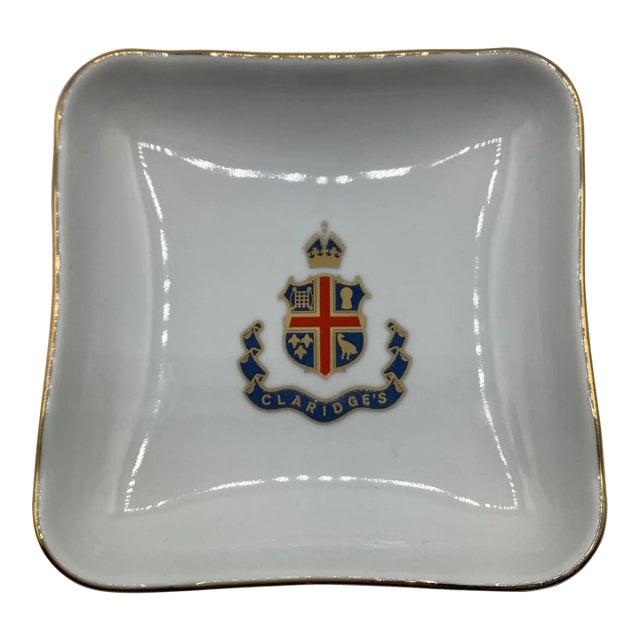 Vintage Claridge’s Hotel London Porcelain Pin Dish Ashtray Made France For Sale