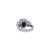 Platinum 7.52 Carat Cushion Cut Blue Sapphire and Diamond Engagement Ring Size 7.75 For Sale In Miami - Image 6 of 6