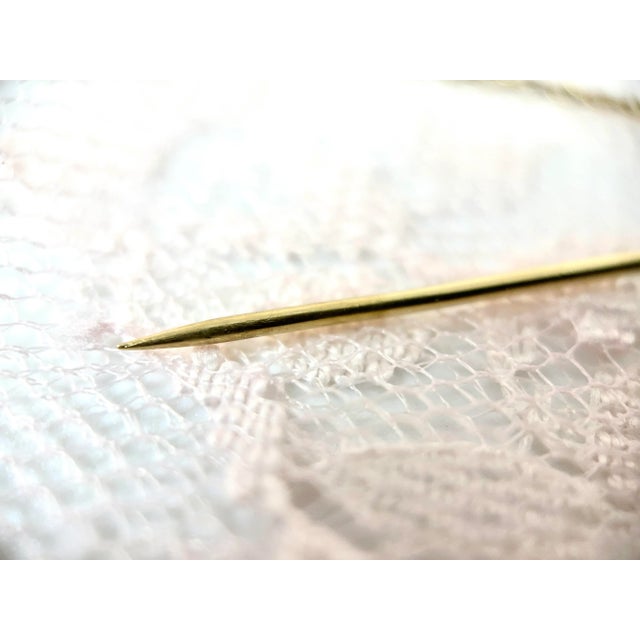 Antique 14k Victorian Sword Jabot Pin, Old European Cut Diamond For Sale In Los Angeles - Image 6 of 8