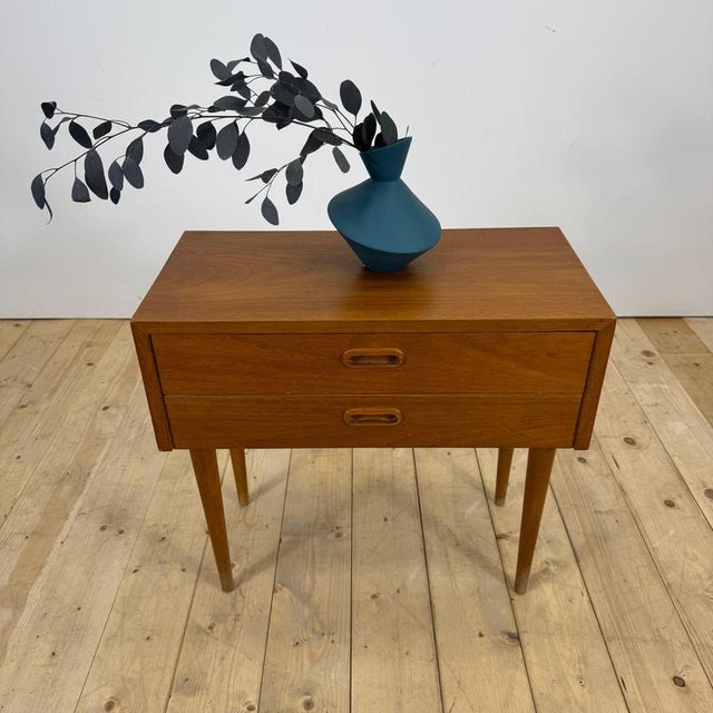 Danish teak nightstand with two drawers, 1960