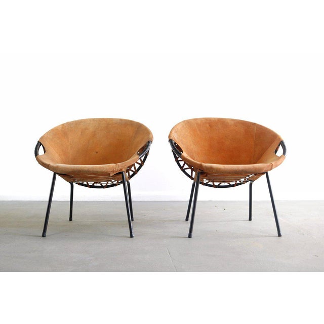 1960s Vintage Lusch Erzeugnis Circle "Balloon" Armchairs- A Pair For Sale - Image 4 of 7
