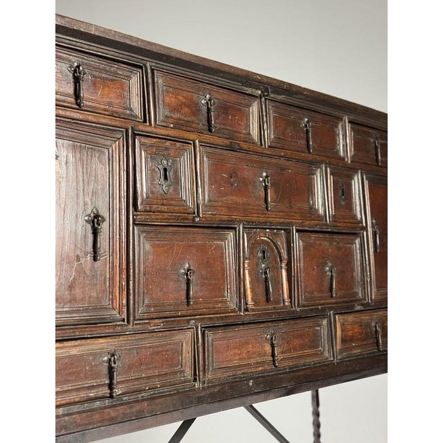 Wood Antique Spanish Vargueño, 1700 For Sale - Image 7 of 18