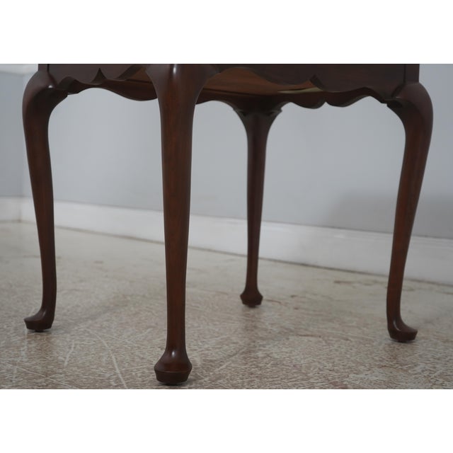 Pair of Henkel Harris Cherry Queen Anne 1 Drawer Lamp Tables For Sale - Image 10 of 18