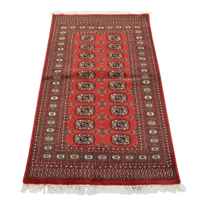Bokhara Rug 3’2” X 5’3” Red Wool Tribal Hand-Knotted Oriental Carpet