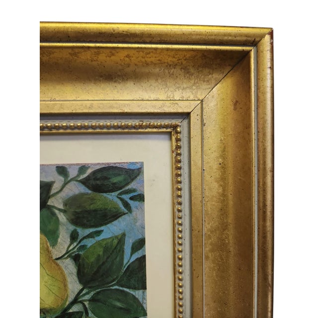 Excellent condition vintage Charles V. Bond (American 1825-1866) lithograph.Still Life: Fruit, Bird, and Dwarf Pear,...