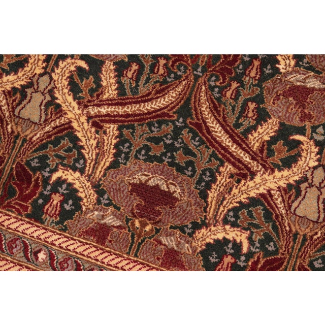 Elegant 1990's Pak-Persian Green/Gold Wool Rug - 5'5'' X 8'1'' For Sale - Image 4 of 9