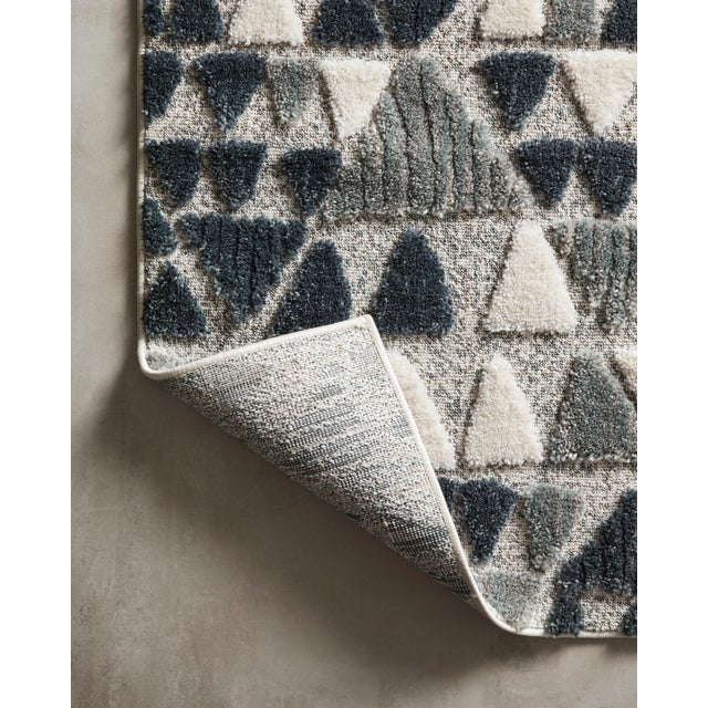 2020s Sample - Loloi II Hagen Rug, Slate / Denim - 18" x 18" For Sale - Image 5 of 6