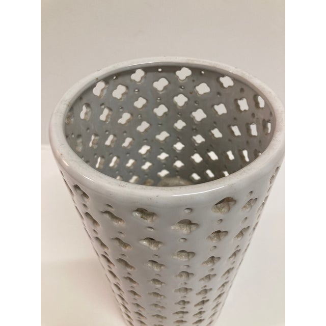 Pierced Pattern Ceramic Uplight For Sale - Image 9 of 10