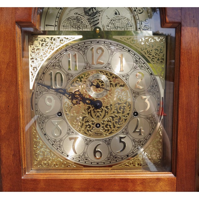 Ridgeway Solid Cherry Grandfather Clock | Chairish
