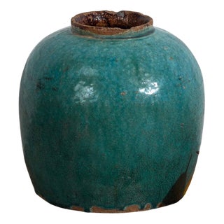 Chinese Green Ceramic Vase For Sale