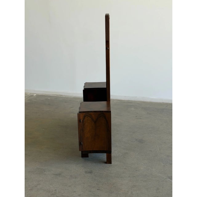 1940s Art Deco Ash Burl Veneer Vanity For Sale - Image 10 of 16