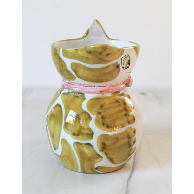 Vintage Italian Ceramic Cat Pitcher For Sale - Image 10 of 11