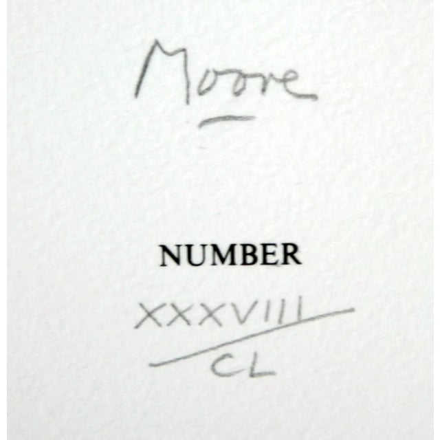 Abstract Henry Moore Lithograph Original Ltd. Edition "Divided Landscape" Frame Included For Sale - Image 3 of 3