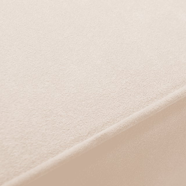 Astor Brass Ottomans in Bone Ultrasuede by Montage, Pair For Sale In New York - Image 6 of 6