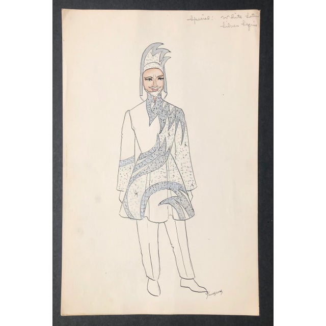 Set of four Mardi Gras costume designs for a particular Krewe's officers. Watercolor and gouache by Lawrence Francis...