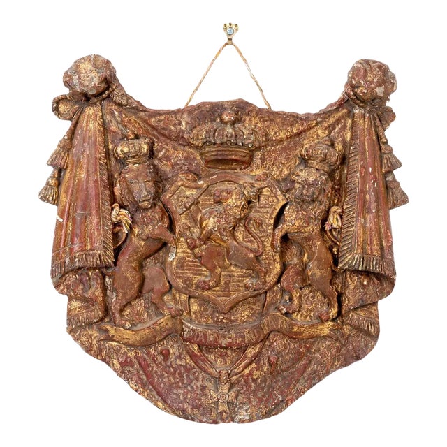 Dutch Republic Heraldic Plaque With Lions, Early 20th Century For Sale