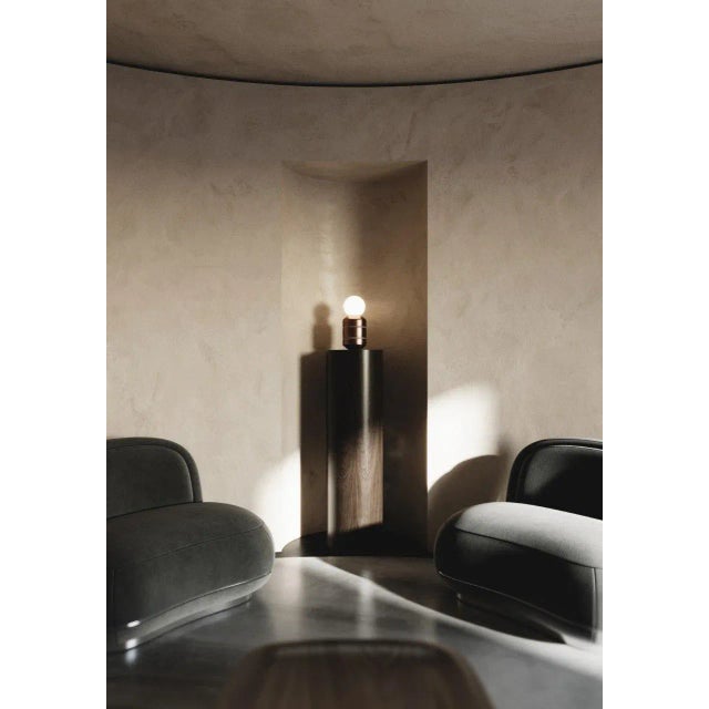 Abstract Ceramic Base Spot Table Lamp, Large Modern Handcrafted Silver For Sale - Image 3 of 6