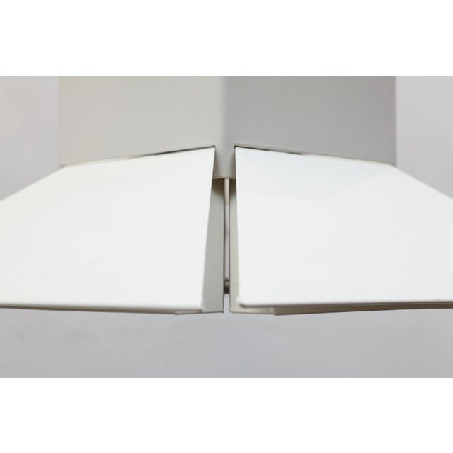 1960s Large Scandinavian Adjustable Metal White Pendant, 1980s For Sale - Image 5 of 7