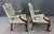 Late 20th Century Late 20th Century Pair of Baker Furniture Attributed Stately Homes Gainsborough Arm Chairs in Green & Blue For Sale - Image 5 of 11