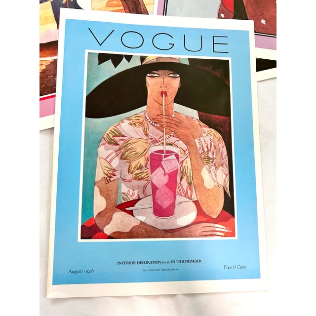 1970s Vintage Vogue Magazine Cover Fashion Illustration Prints – Set of 11 For Sale - Image 5 of 10